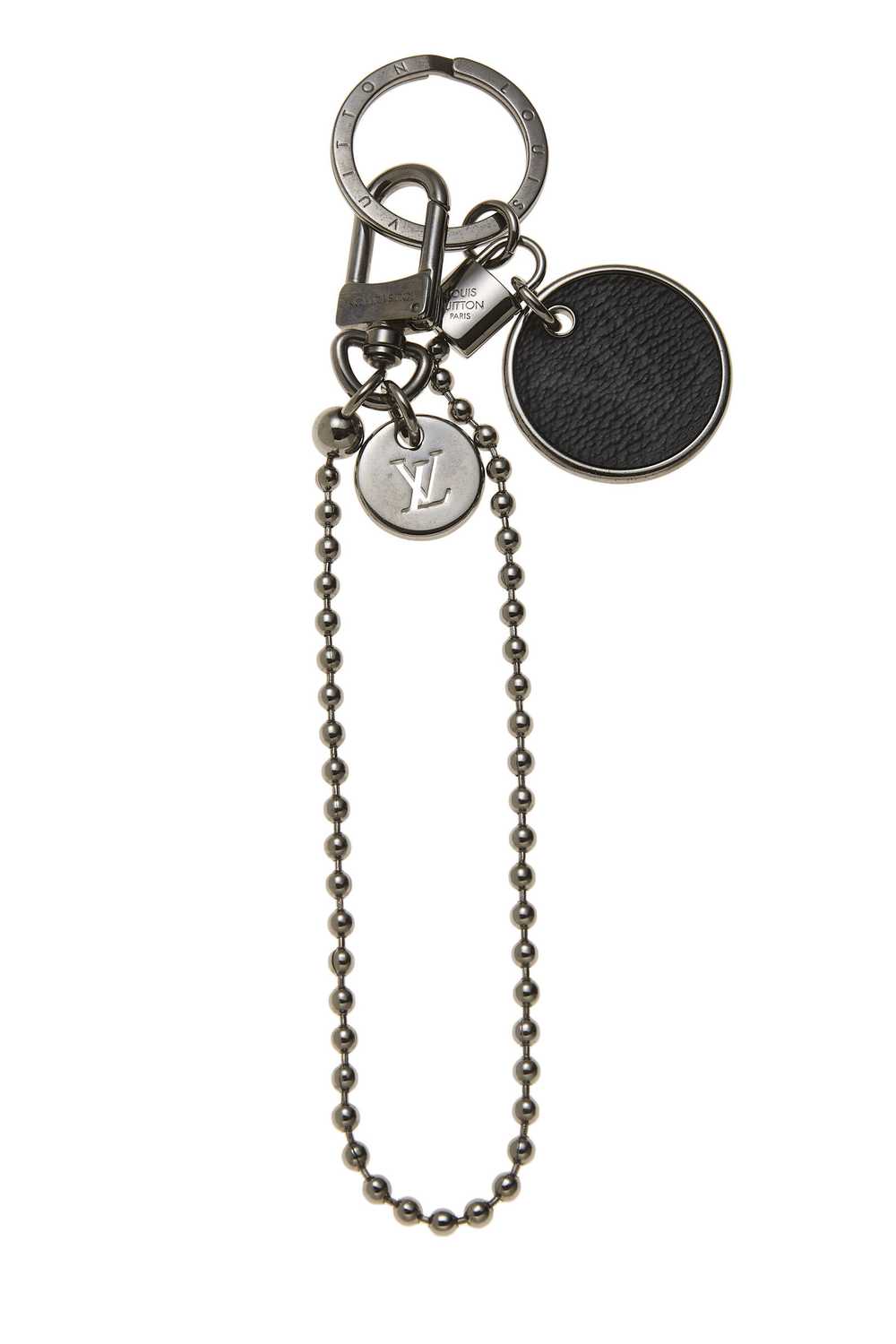 Silver Circle Monogram Bag Charm & Key Holder - image 1