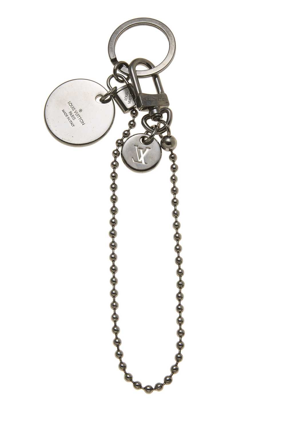 Silver Circle Monogram Bag Charm & Key Holder - image 2