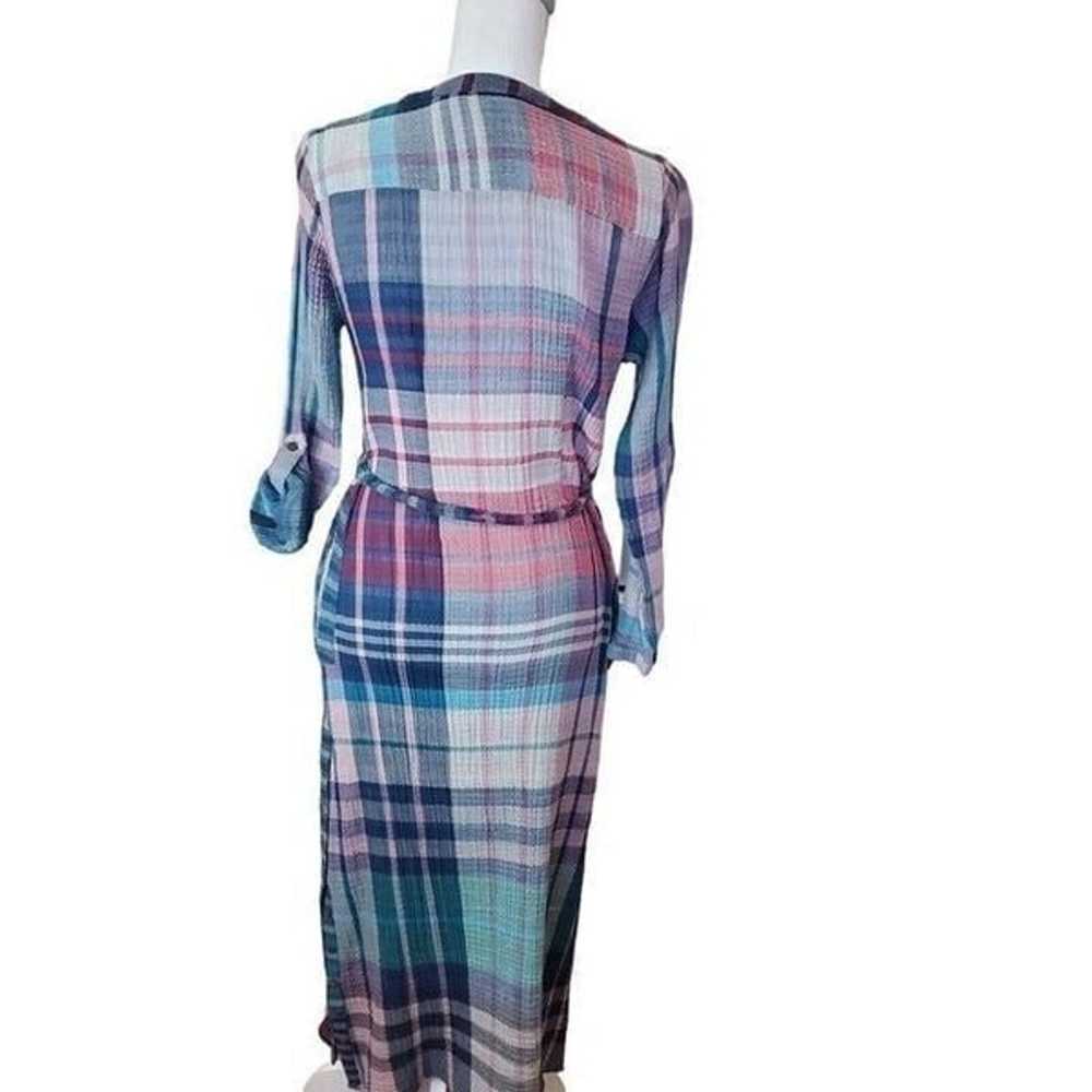 Soft Surroundings Cayman Gauze Cotton Plaid Maxi … - image 2