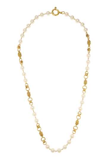 Gold Faux Pearl Necklace