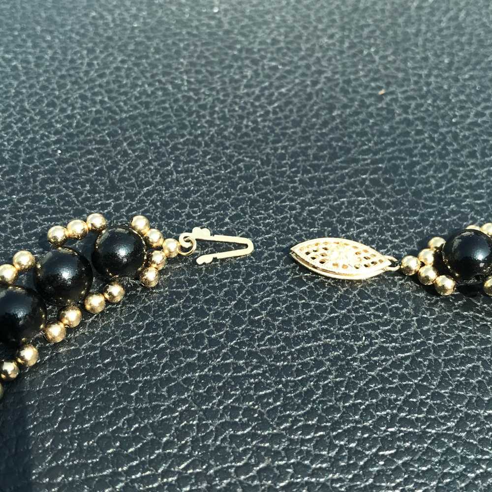 Vintage  14 k gold beaded Necklace - image 2