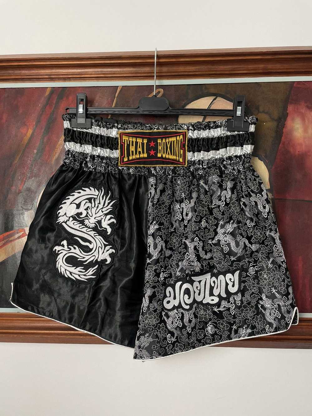 Vintage Muay Thai Boxing Shorts Embroided Japanes… - image 1