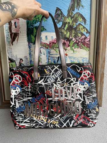 Love Moschino Luxury Graffiti Print Black Bag High