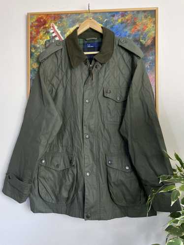 Fred Perry Vintage Waxed Olive Parka Jacket Milita