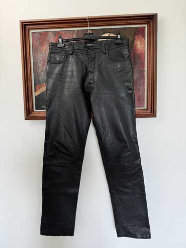 Genuine Real Leather Black Pant Vintage Rock Punk… - image 1