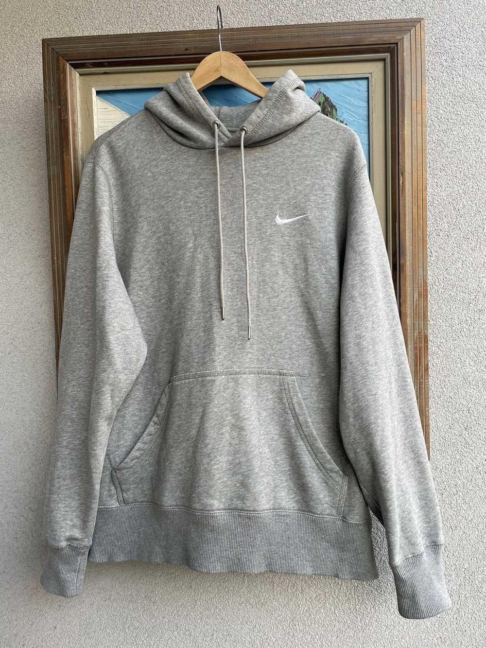 Nike Mini Swoosh Classic Grey Hoodie Sweatshirt V… - image 1