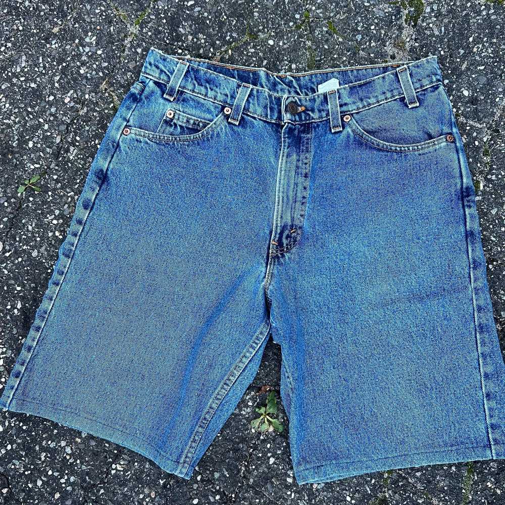 Vintage 90s orange tab Levi’s denim jean shorts j… - image 2