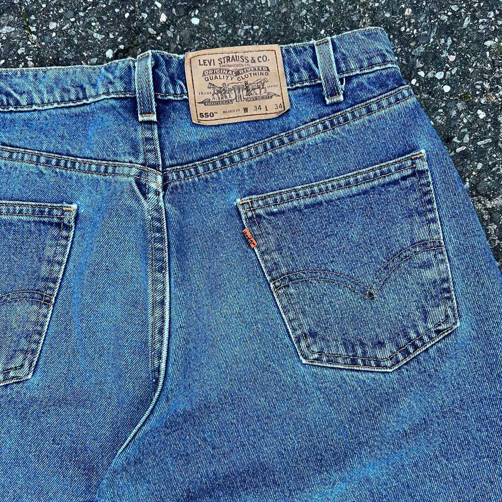 Vintage 90s orange tab Levi’s denim jean shorts j… - image 4