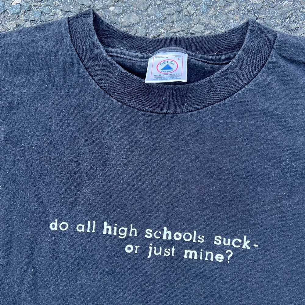 Vintage high school word text funny t shirt - image 3