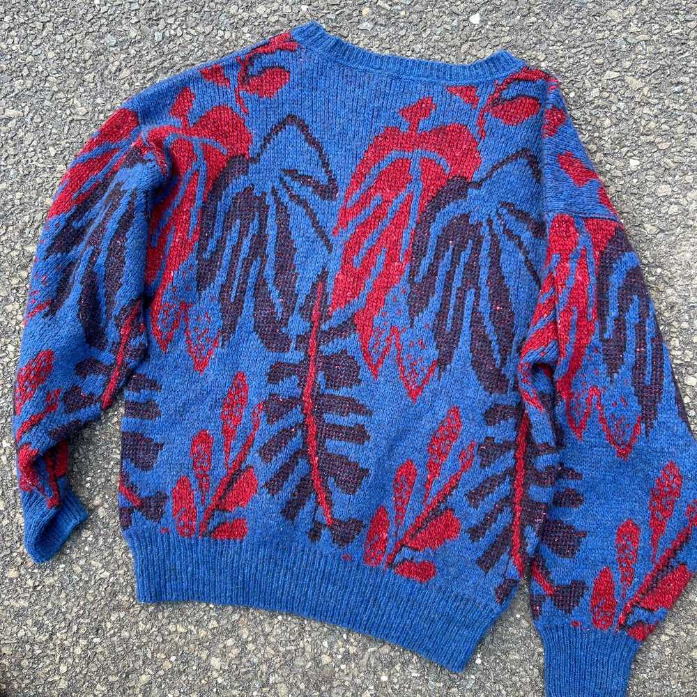 Vintage all over print knit crewneck sweater - image 3