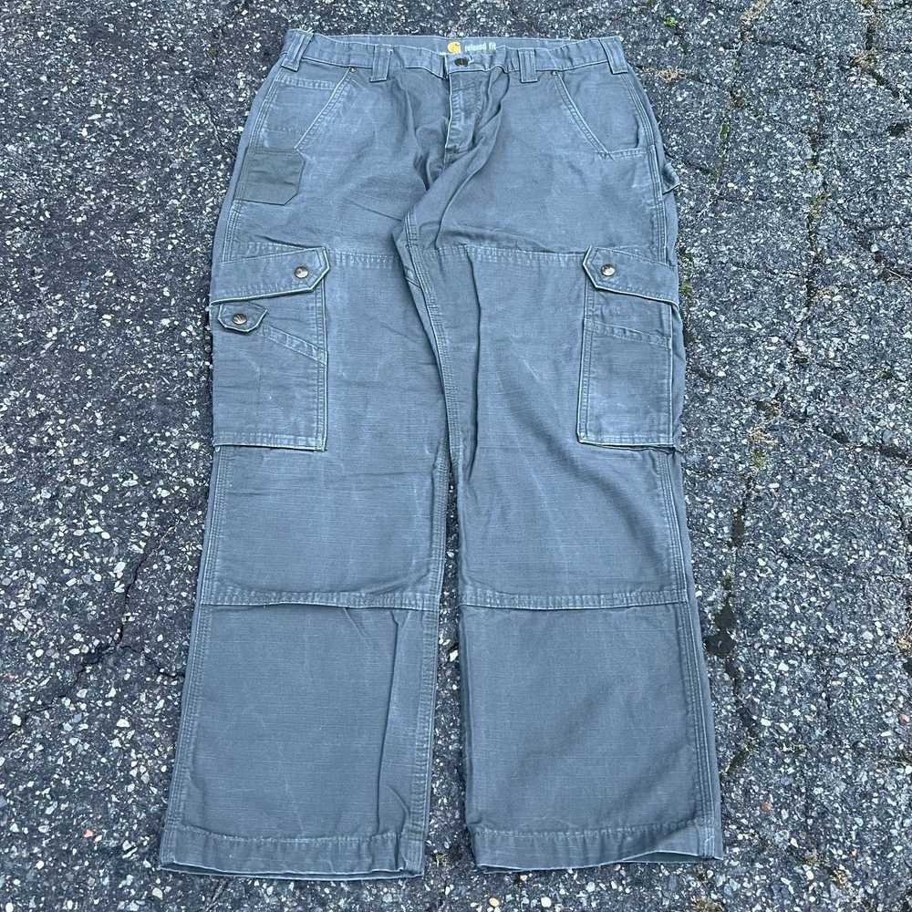 Vintage gray cargo carhartt y2k work wear carpent… - image 1