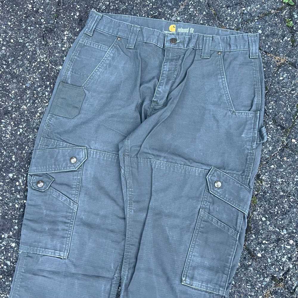 Vintage gray cargo carhartt y2k work wear carpent… - image 2