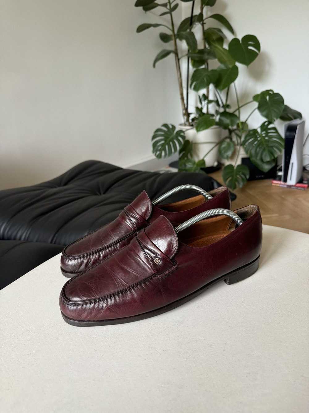 BALLY Maroon Classic Penny Loafers Leather High Q… - image 1