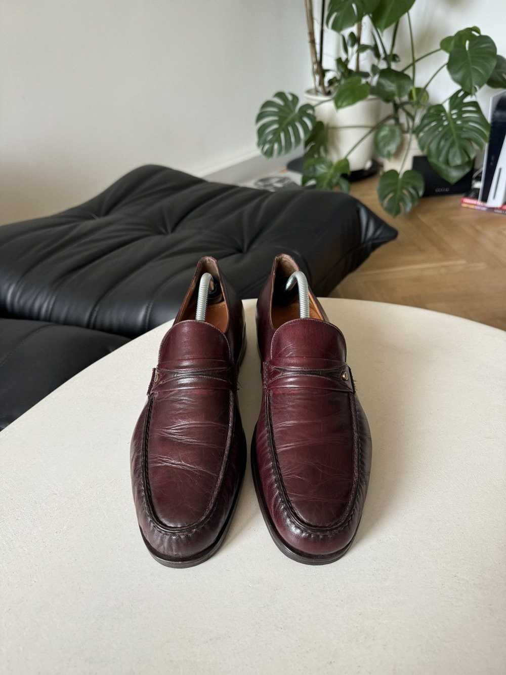 BALLY Maroon Classic Penny Loafers Leather High Q… - image 2