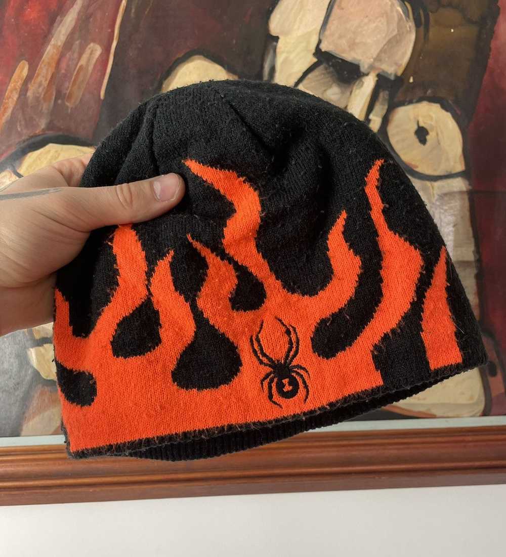 Vintage Y2k Spyder Flame Spider Beanie AvantGarde… - image 1