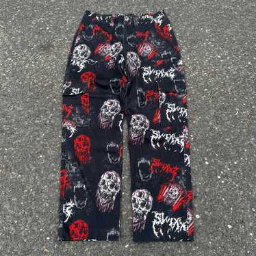 Vintage y2k crazy all over print skull pattern pan