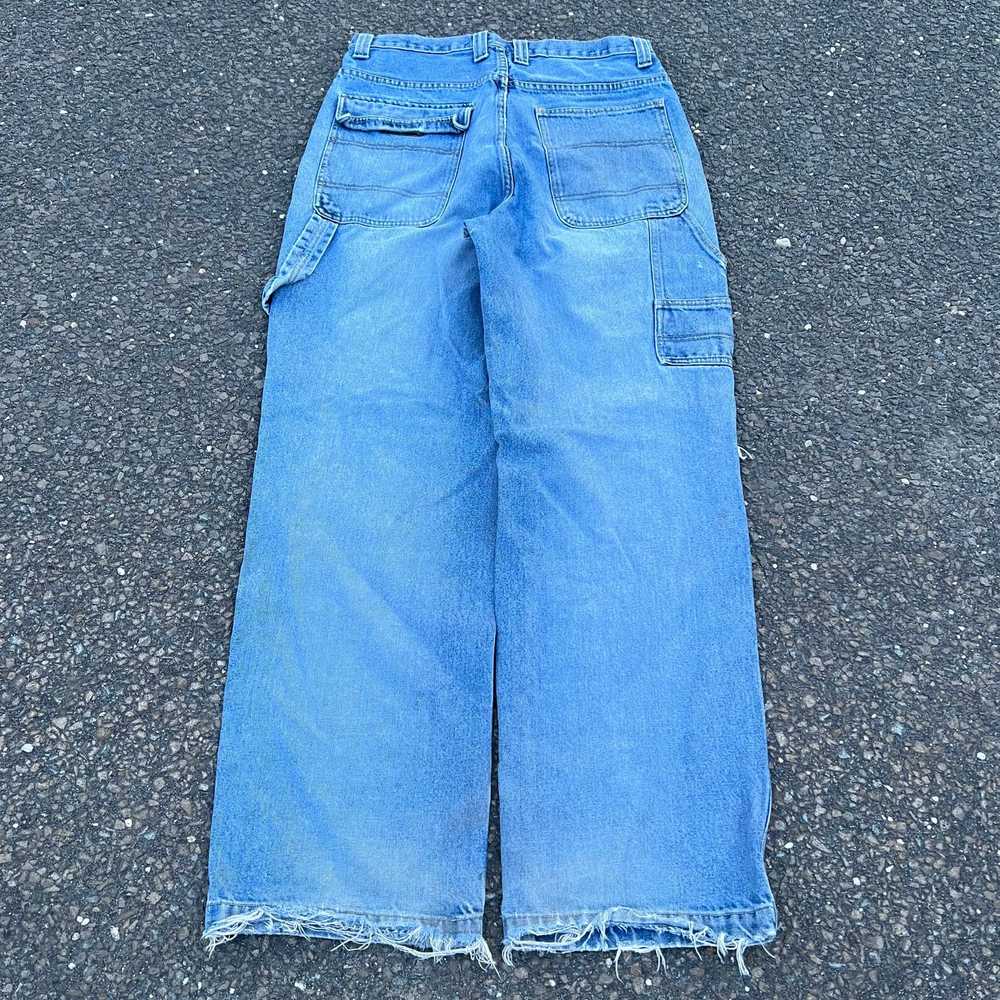 Vintage emergency exit y2k baggy denim blue work … - image 1