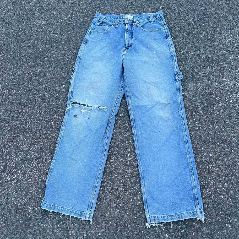 Vintage emergency exit y2k baggy denim blue work … - image 4