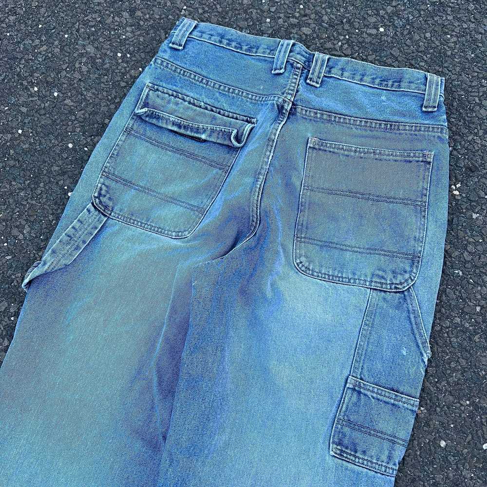 Vintage emergency exit y2k baggy denim blue work … - image 6