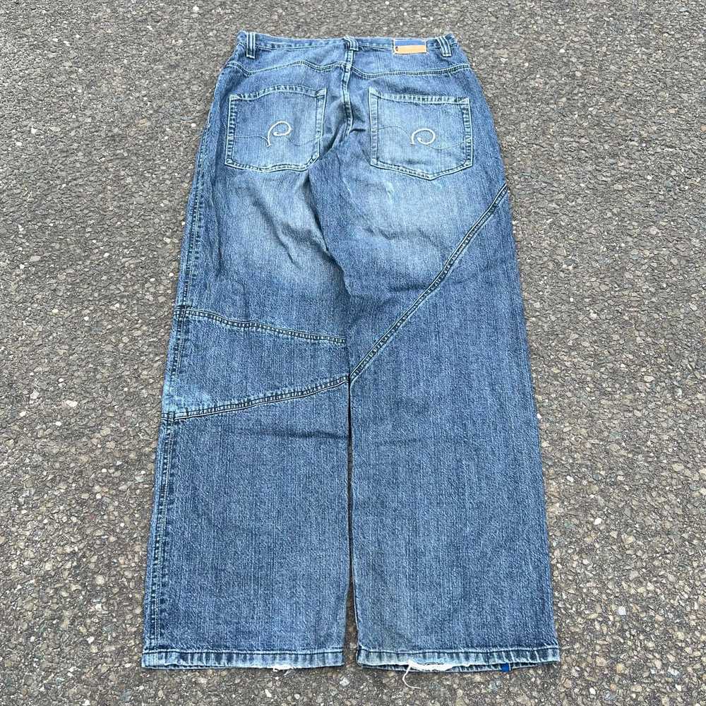 Vintage y2k rocawear baggy denim work blue jeans … - image 1