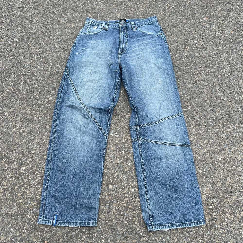 Vintage y2k rocawear baggy denim work blue jeans … - image 2