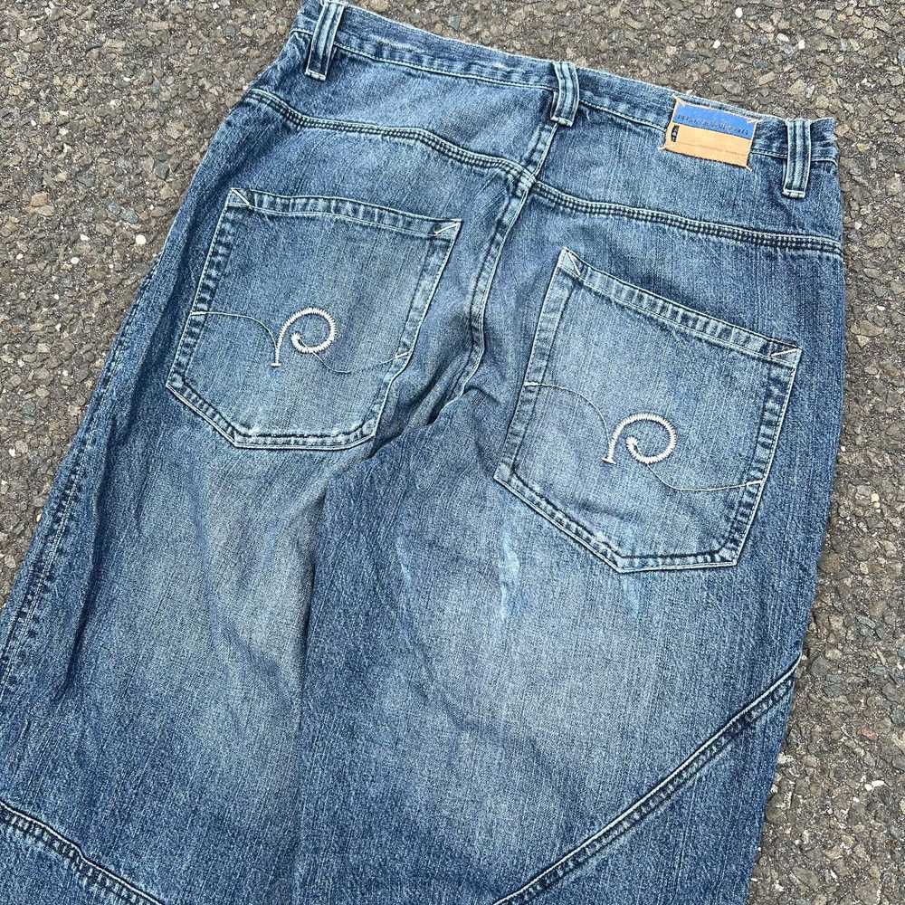 Vintage y2k rocawear baggy denim work blue jeans … - image 4