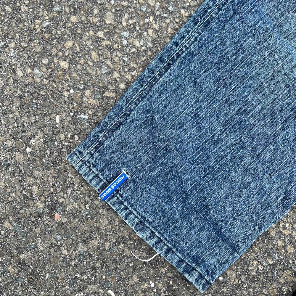 Vintage y2k rocawear baggy denim work blue jeans … - image 8