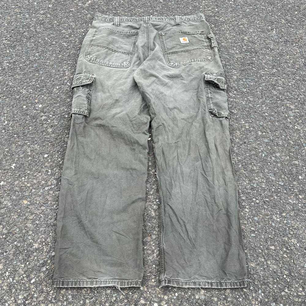 Vintage faded green Carhartt double knee cargo wo… - image 1