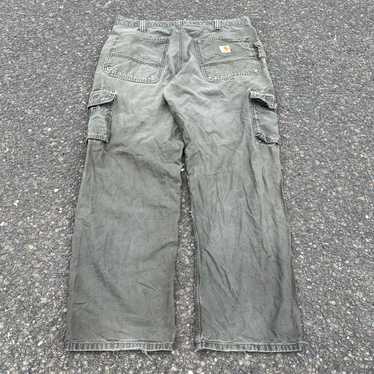 Vintage faded green Carhartt double knee cargo wo… - image 1