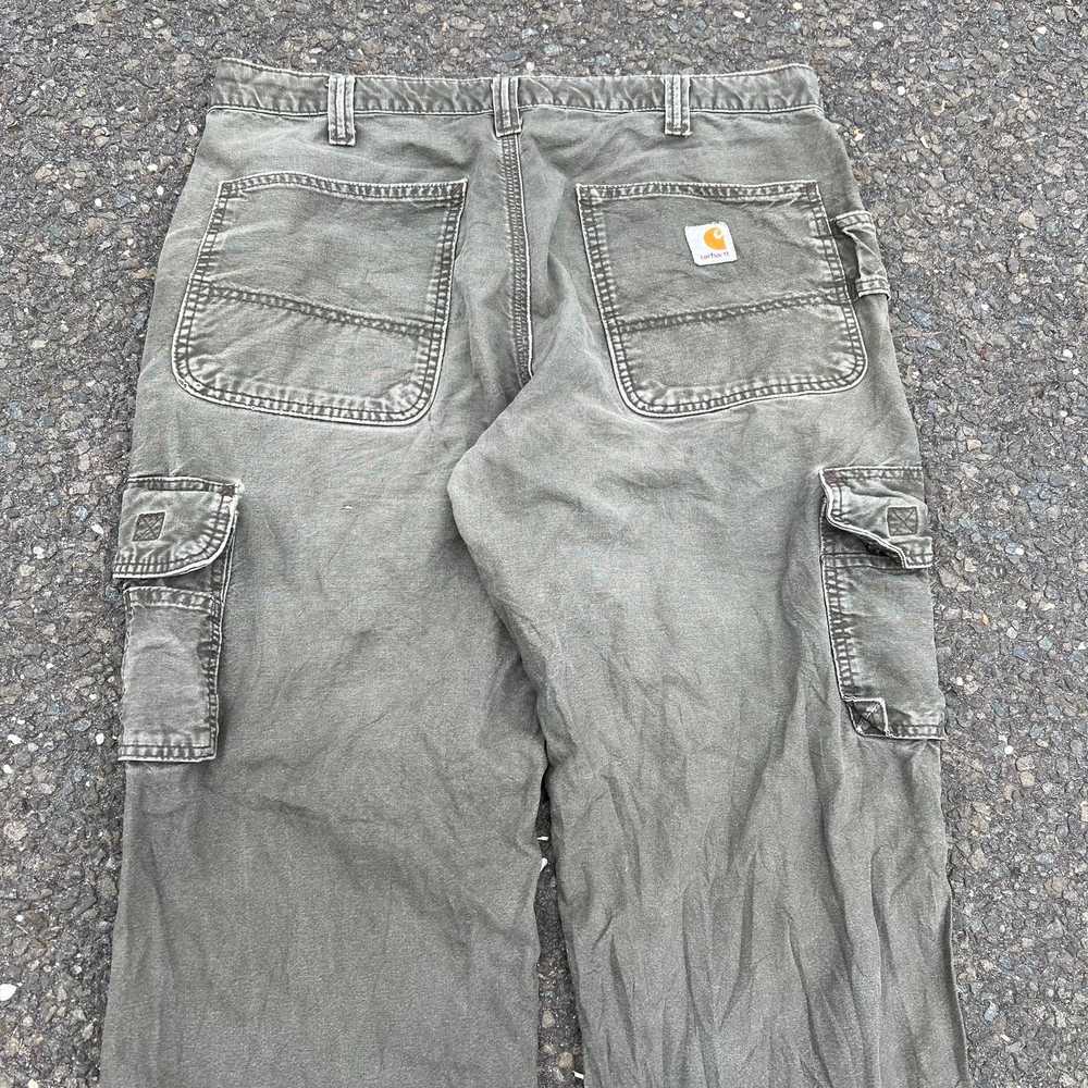 Vintage faded green Carhartt double knee cargo wo… - image 3