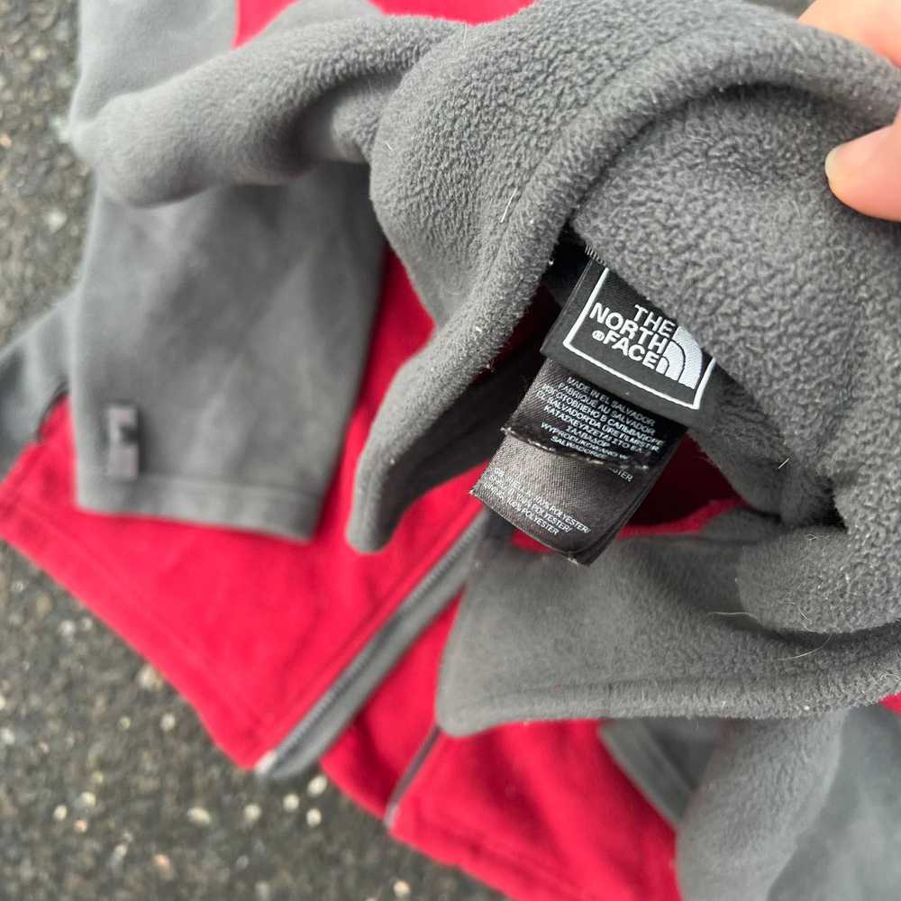 Vintage the north face red gray zip up fleece swe… - image 4