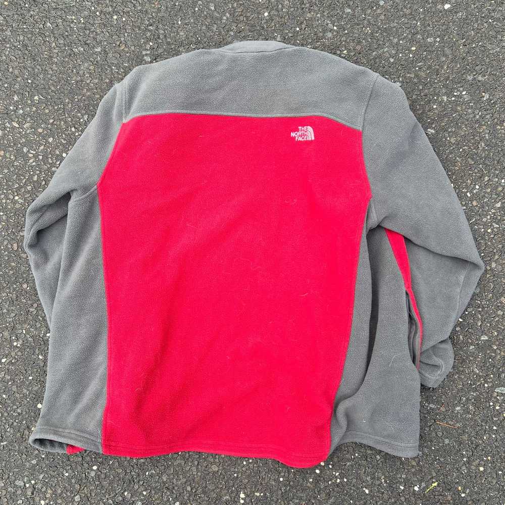 Vintage the north face red gray zip up fleece swe… - image 5