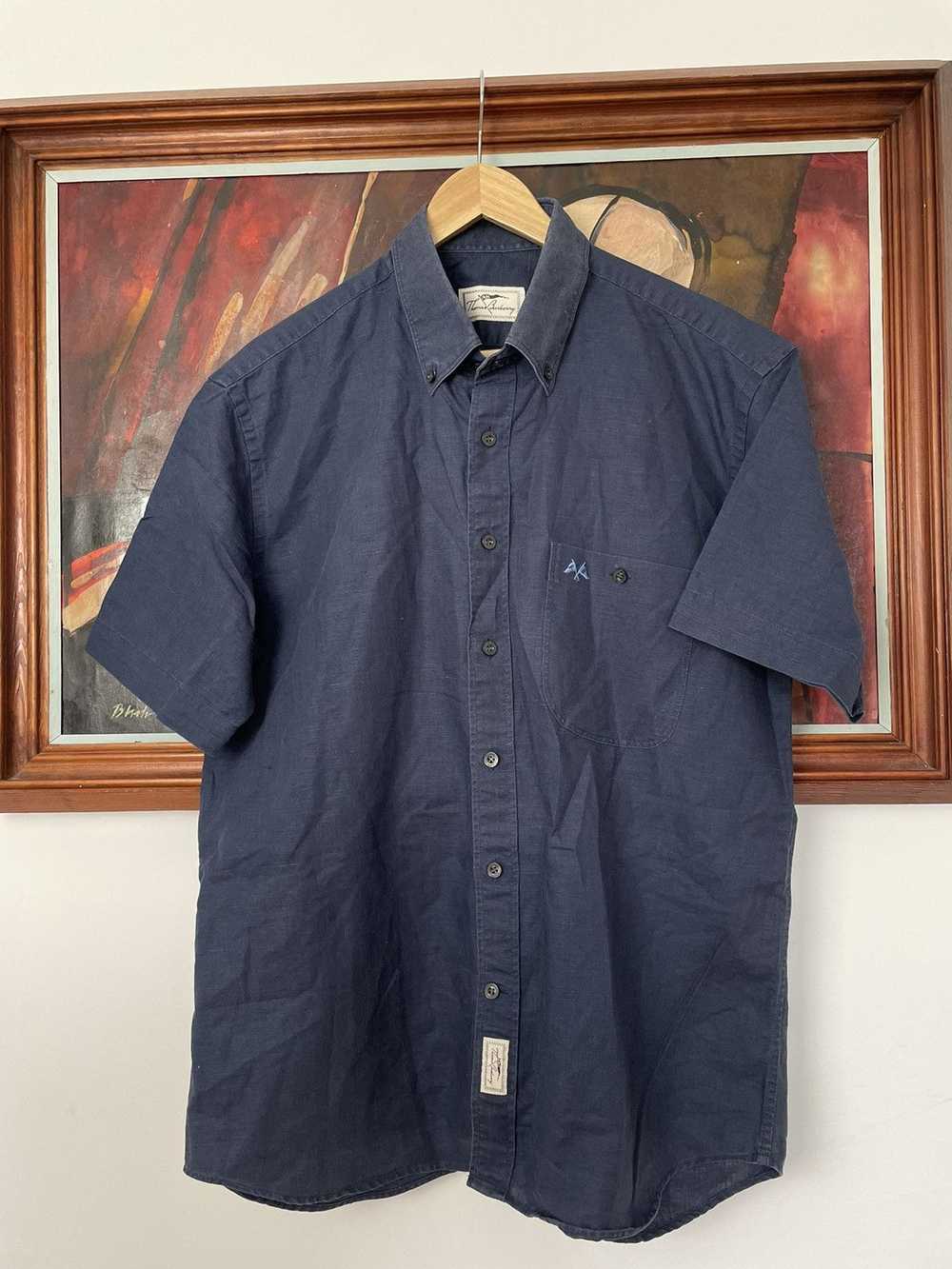 Thomas Burberry Button Up Shirt Vintage 90s Casua… - image 1