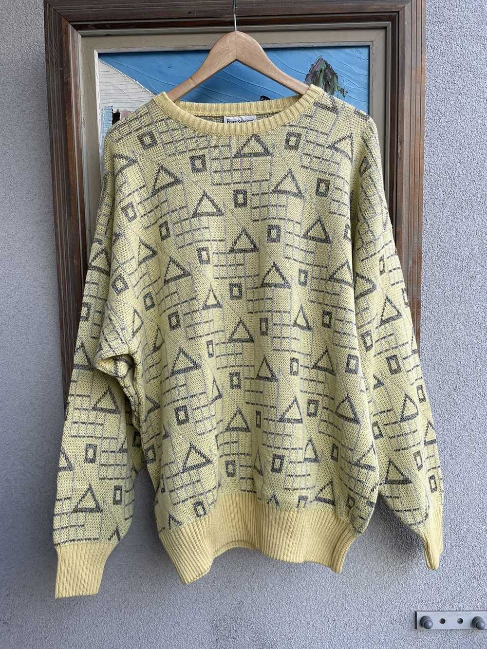 Vintage Geometric Print Avant Garde Italian Sweat… - image 1