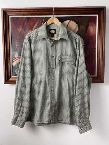 Vintage 90s Dickies Plaid Button Up Shirt Flannel 