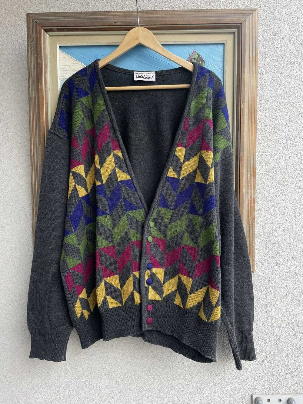 Carlo Colucci Vintage Y2k Sweater Cardigan Rare H… - image 1