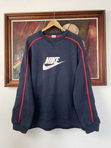 Vintage Y2k Nike Big Logo Washed Navy Crewneck Hyp