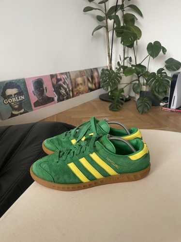 Adidas Hamburg Low Sneakers Casual Suede Green Yel