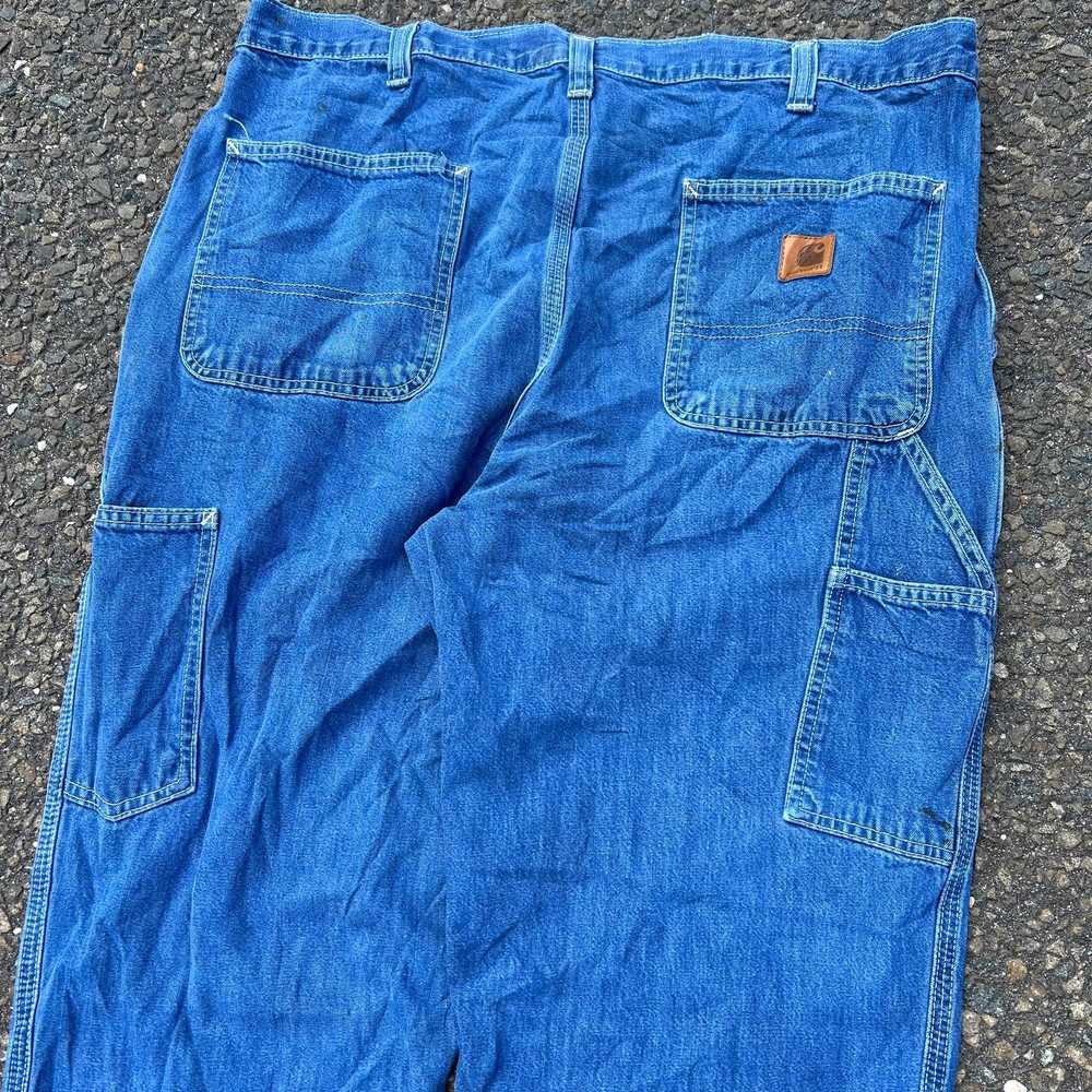 Vintage y2k denim Carhartt denim blue jeans work … - image 2