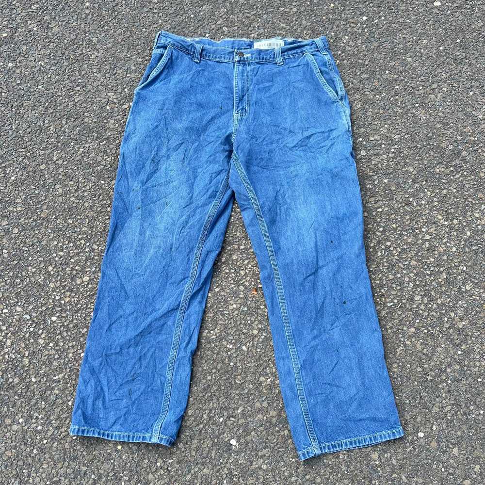 Vintage y2k denim Carhartt denim blue jeans work … - image 3