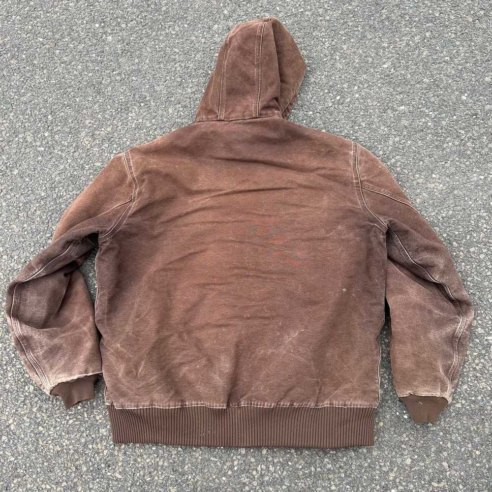 Vintage brown Carhartt work wear hooded jacket - image 7