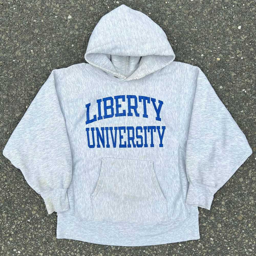 Vintage 80s champion reverse weave liberty hoodie… - image 1