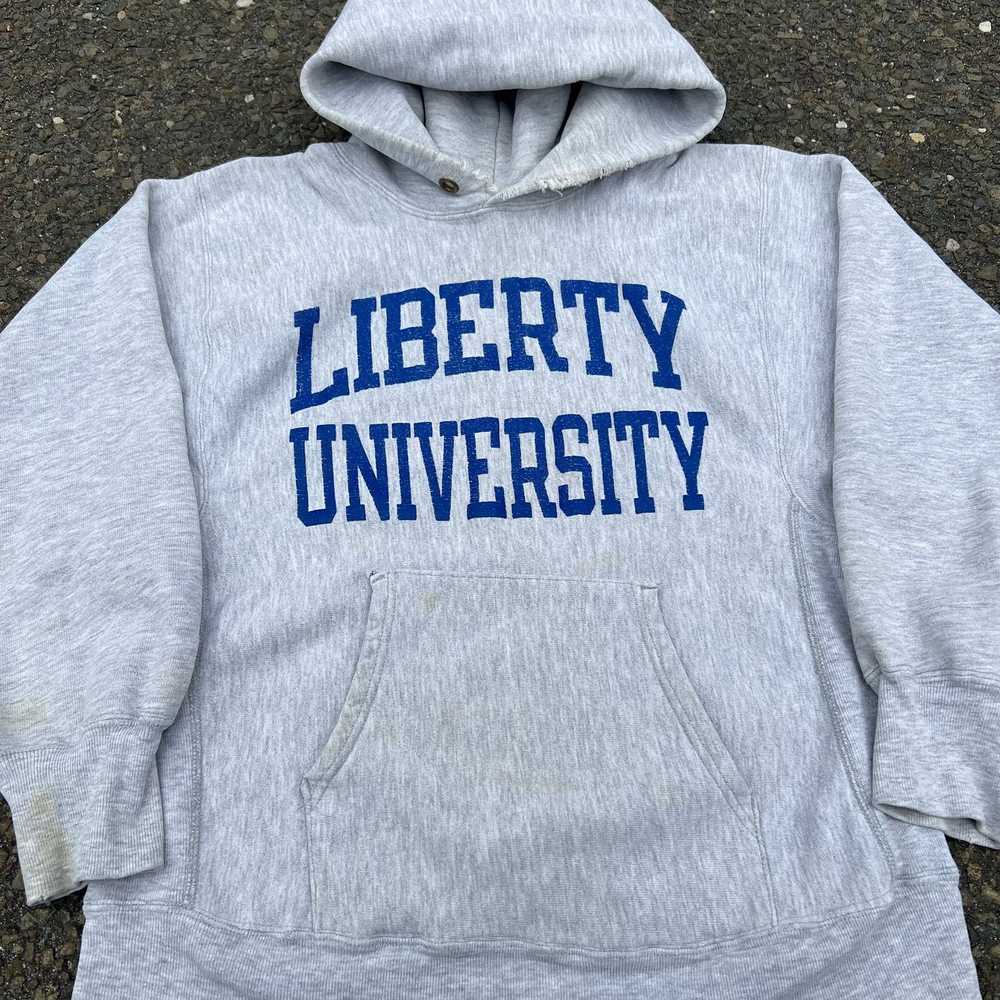 Vintage 80s champion reverse weave liberty hoodie… - image 3