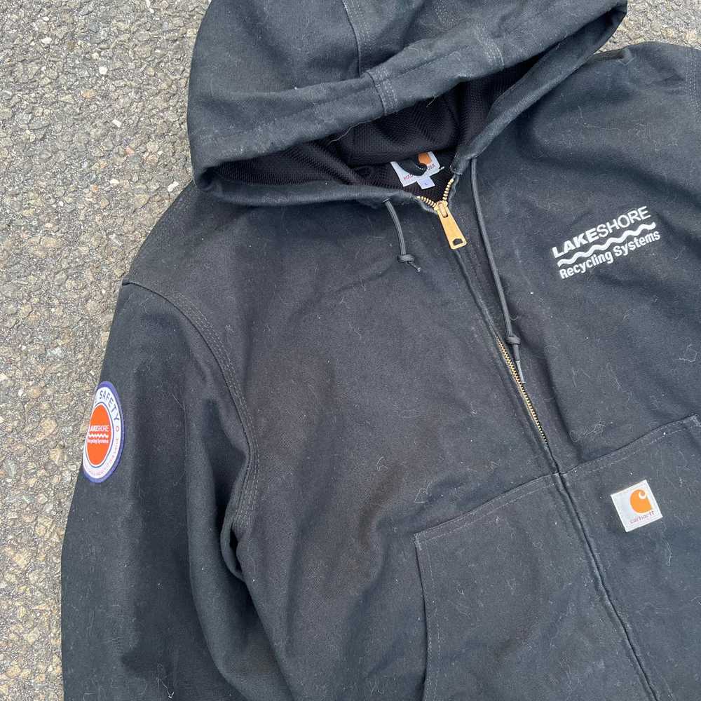 Vintage Carhartt black hooded work wear jacket - image 4