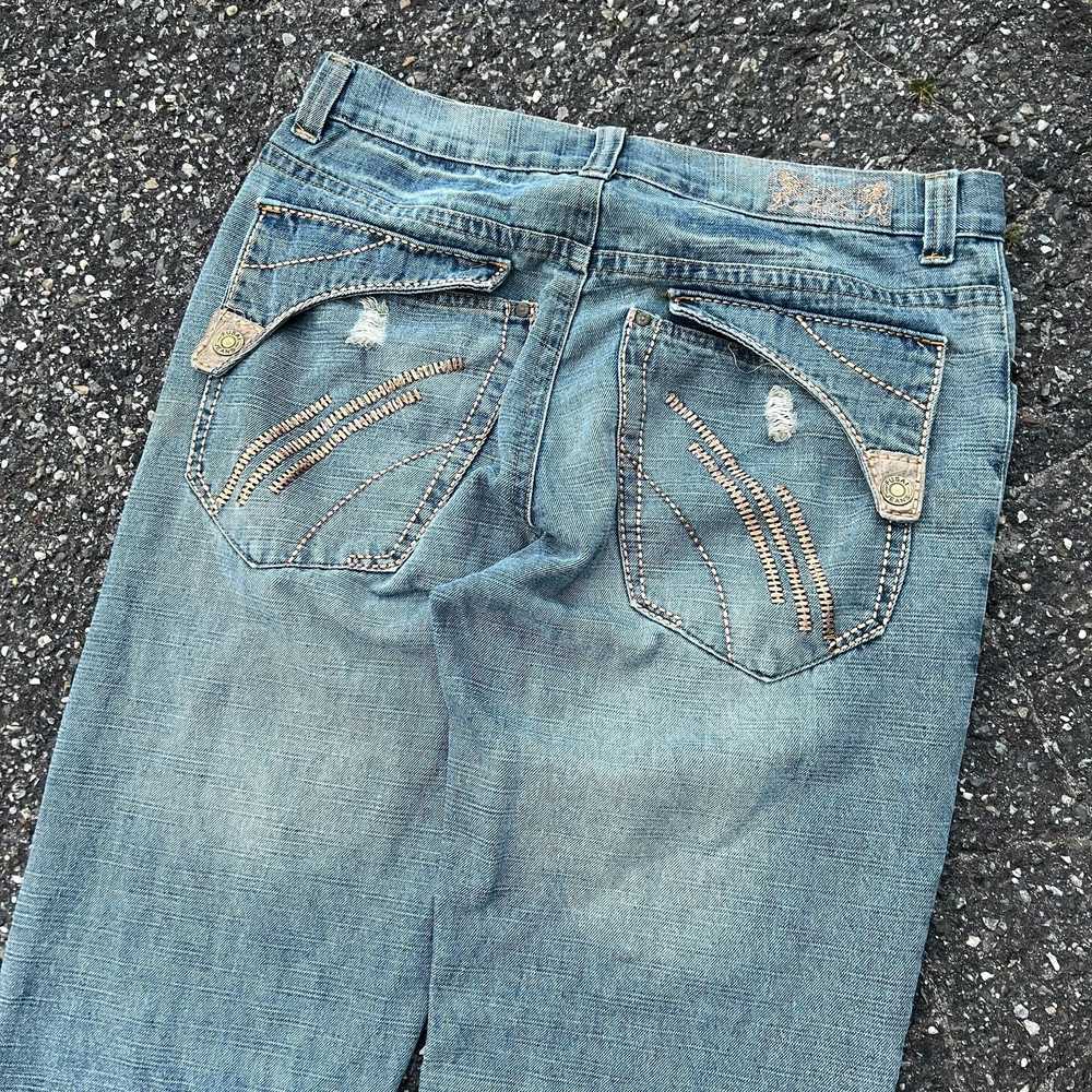 Vintage Y2K baggy fusai denim blue jeans pants - image 2