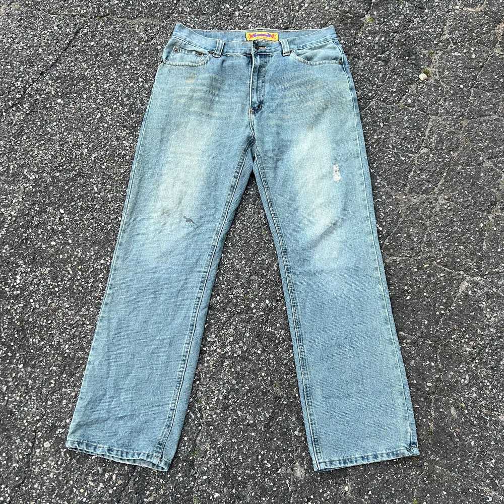 Vintage Y2K baggy fusai denim blue jeans pants - image 5