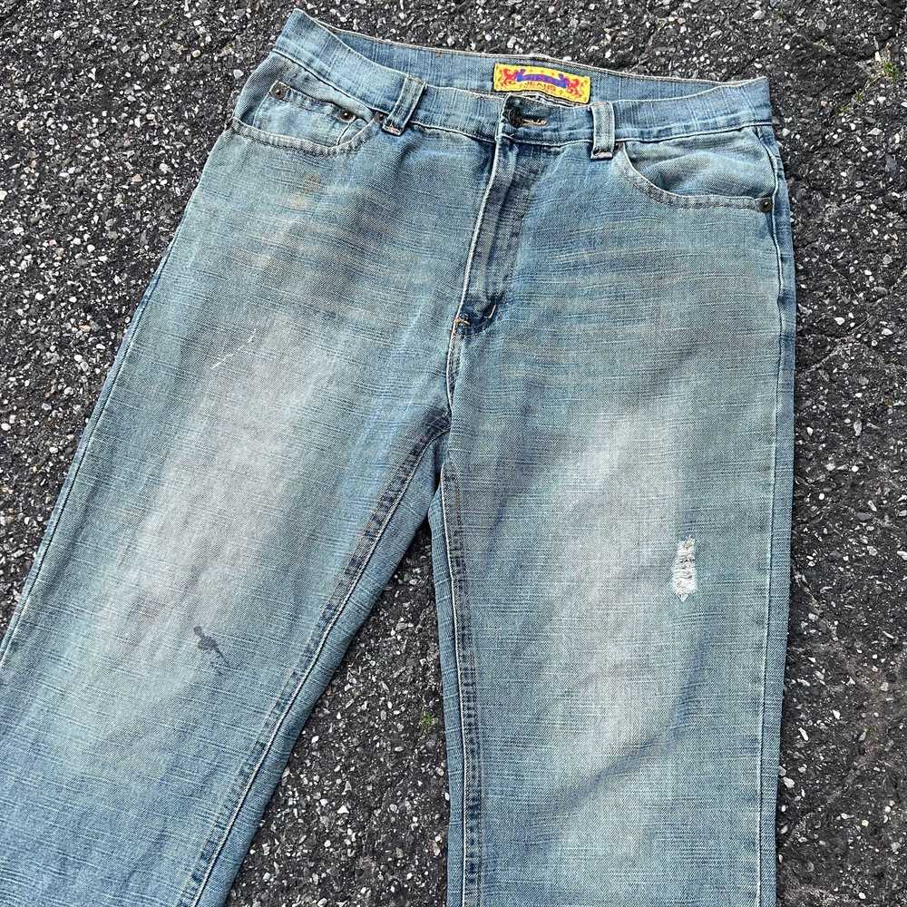 Vintage Y2K baggy fusai denim blue jeans pants - image 6