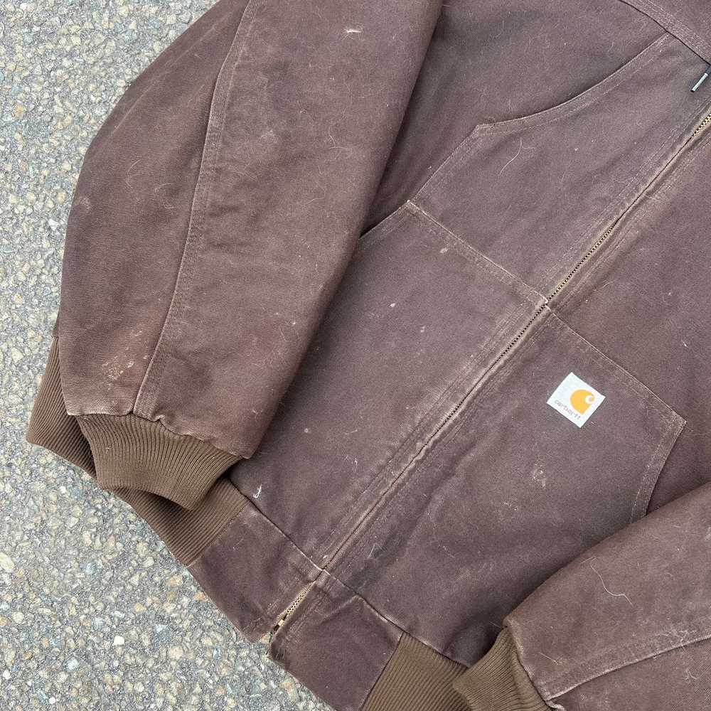 Vintage brown Carhartt y2k hooded work wear jacket - image 5