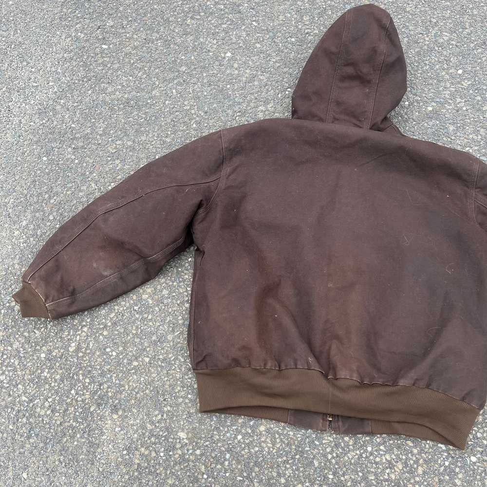 Vintage brown Carhartt y2k hooded work wear jacket - image 6