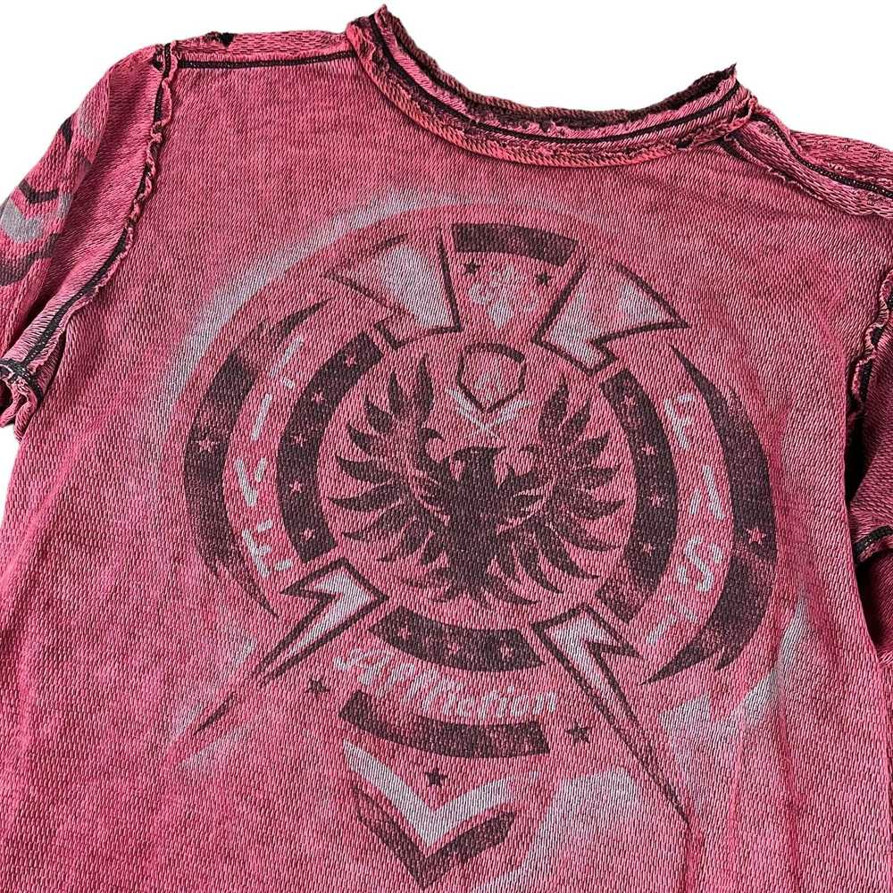 Vintage affliction y2k thermal black red graphic … - image 11